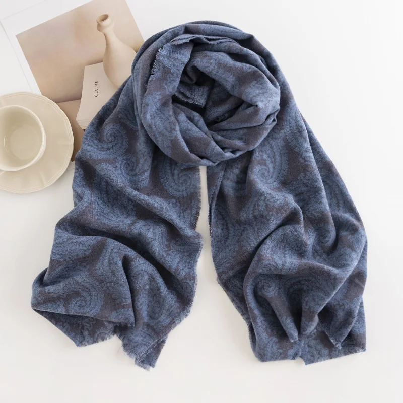 Wholesale winter scarves Imitation cashmere shawls women retro cashew flower ethnic scarf shawls