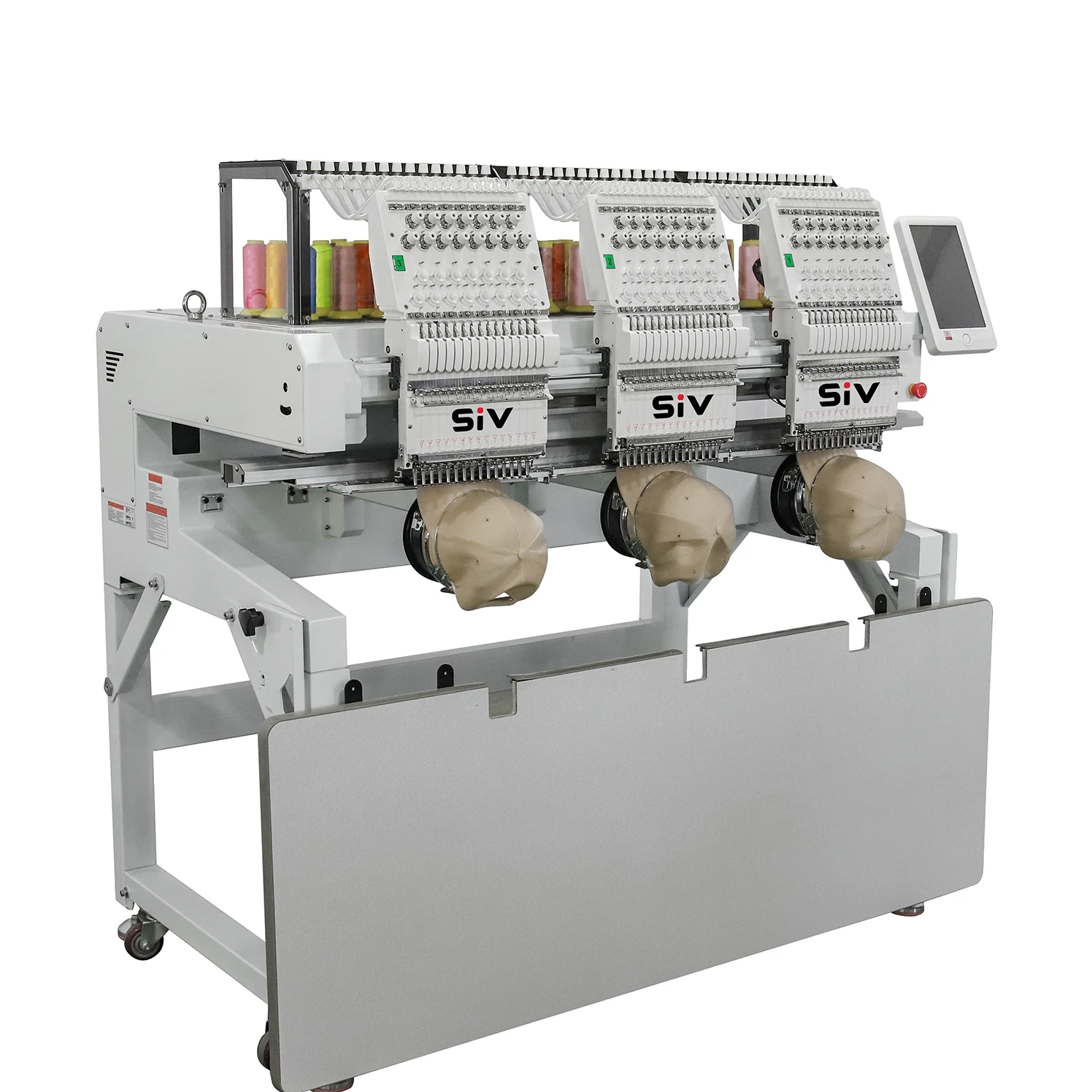 SIV computerized three heads embroidery machine commercial flat embroidery computer machine