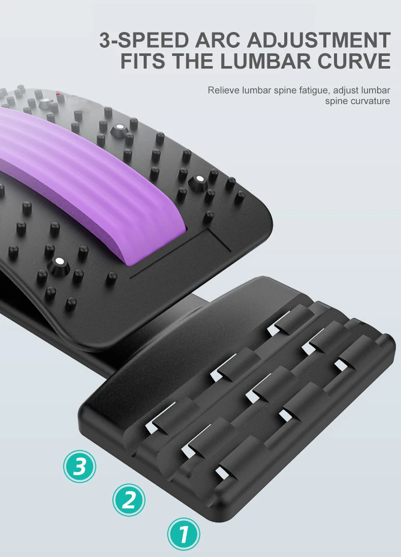 Multi-Level Back Breaker Lumbar Support Board with Magnetic Acupoint Back Stretcher for Lower Back Pain Relief