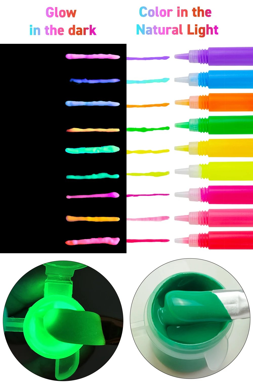 KHY Custom Wholesale Non-Toxic DIY Glow in the Dark Acrylic Paint Rock Painting Kit