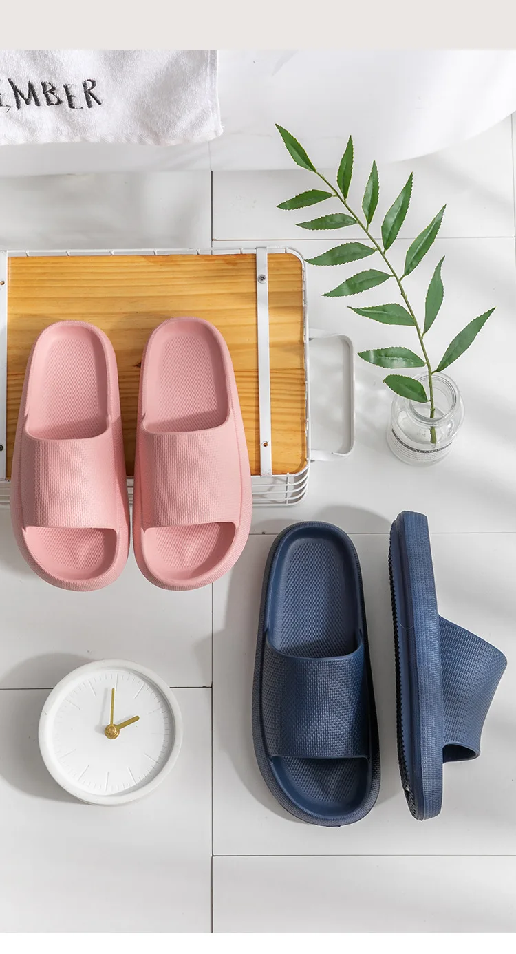 2021 Summer EVA Soft Sole Beach Slide EVA slippers Fashion Thicker Platform Women Slipper Indoor Bathroom Anti Slip Shoes Home