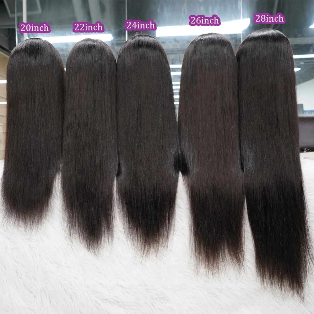 Raw Hair 13X4 Frontal Raw Cuticle Aligned Hair Glueless Wigs 4C Pre Plucked Vietnamese Raw Bone Straight Hair Wigs