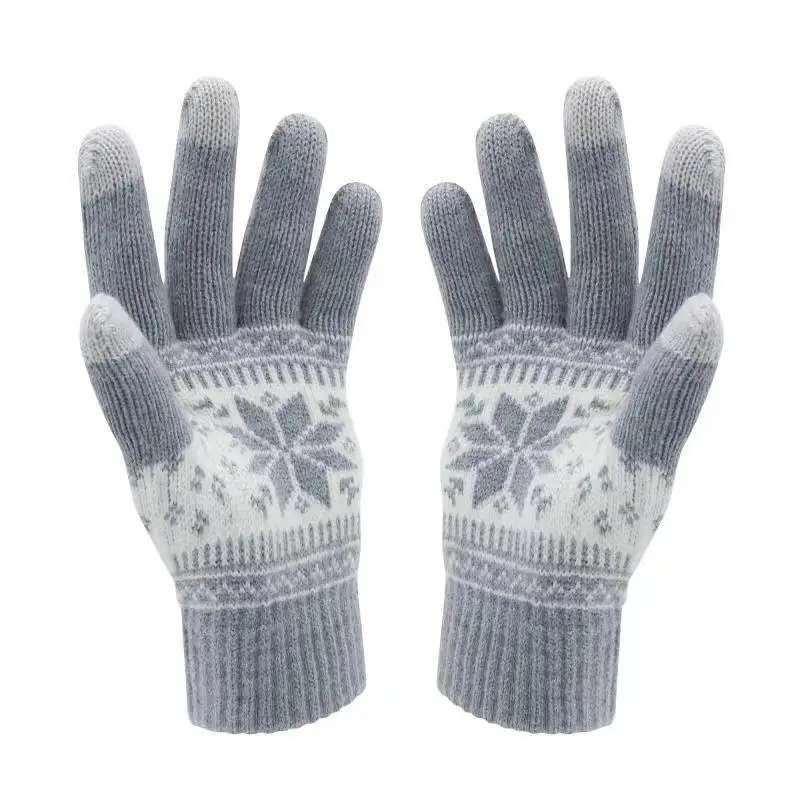 
Winter Warm Fleece Lining Bulky Cable Knit Snowflake Design Hat Scarf Gloves 3PC Set 