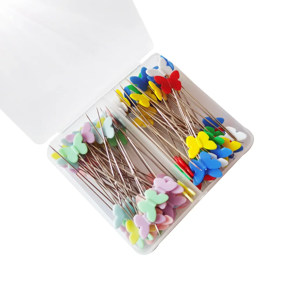 
Wholesale 100PCS Two Combined Plastic Flat Head Straight Pins for DIY Sewing 