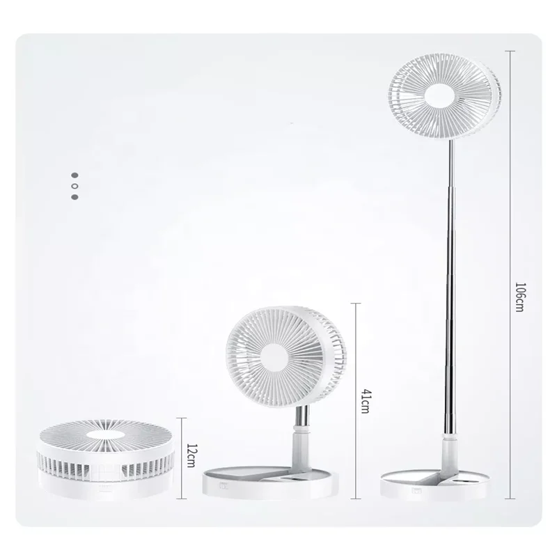 Foldable Fan Remote Control Type-C Night Light Portable Floor Fan Air Cooler 10800mAh 9 Inch Household Fan Rechargeable