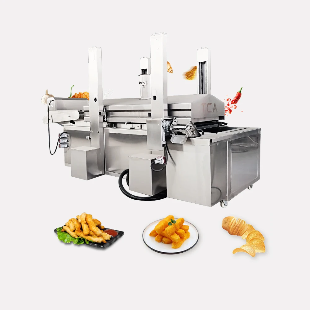 TCA continuous fryer machine Longer Horse Bean Batch Fryer Fry Machine Coated Conveyor Peanut Frying Machine