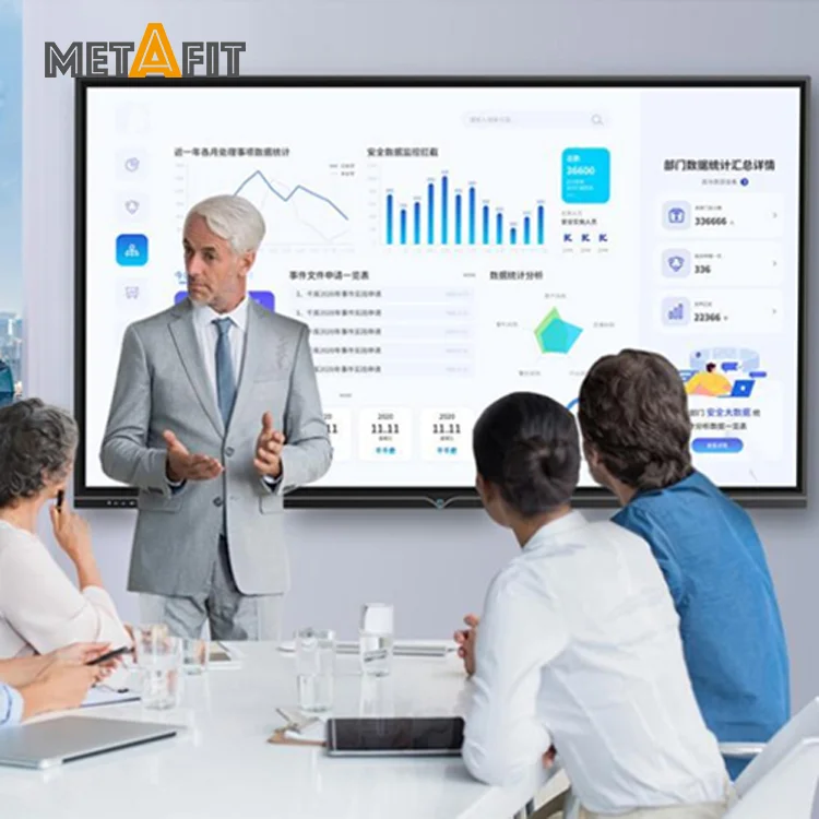 Metafit 86 Inch 4K Resolution LCD 40 Piont Touch Screen Interact Whiteboard Interactive Panel Digital Whiteboard Smart Board