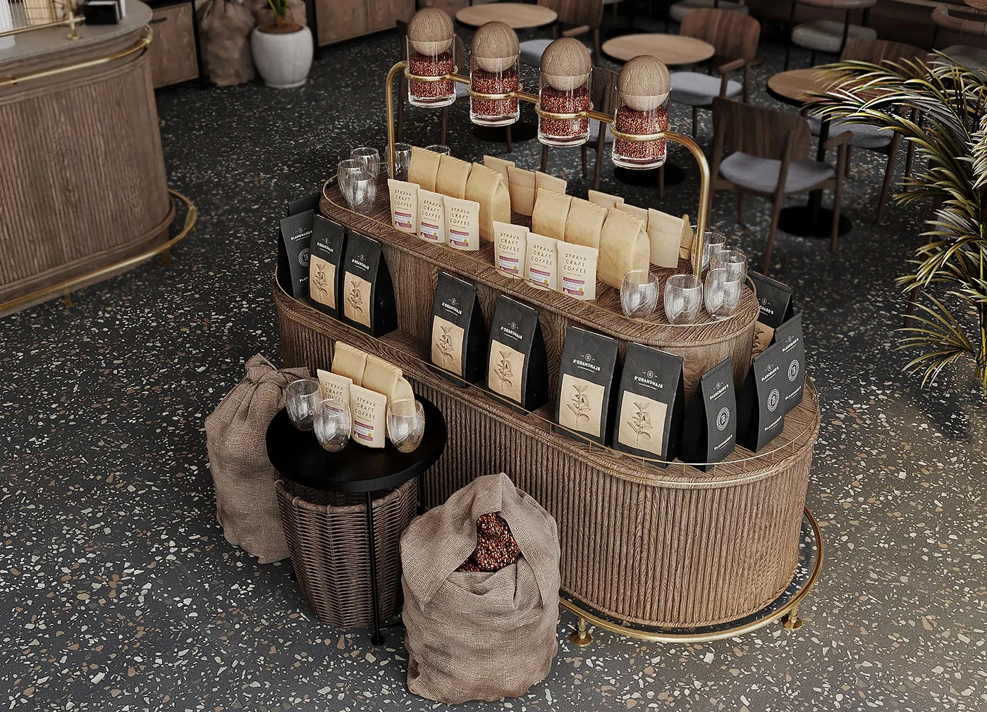 2022 Traditional Coffee Shop Interior Design Industrial Cafe Bar Counter Restaurant Furnitures Pub Bar Furnitures for Sale