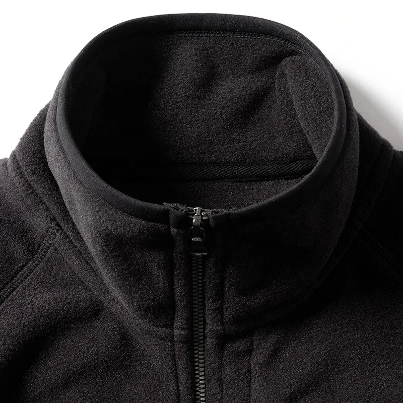 Polar Fleece Jacket Men Full Zip Jacket Outdoor Warm Casual Coat