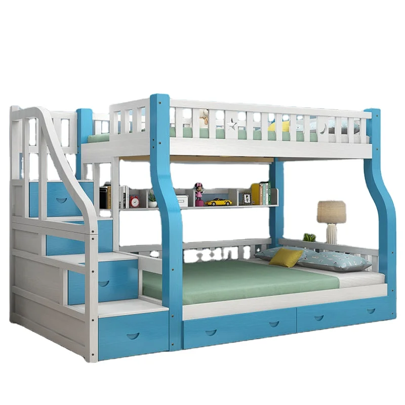 children kid bunk beds with stairs cheap and durable safely solid wood beds for double student in dormitory