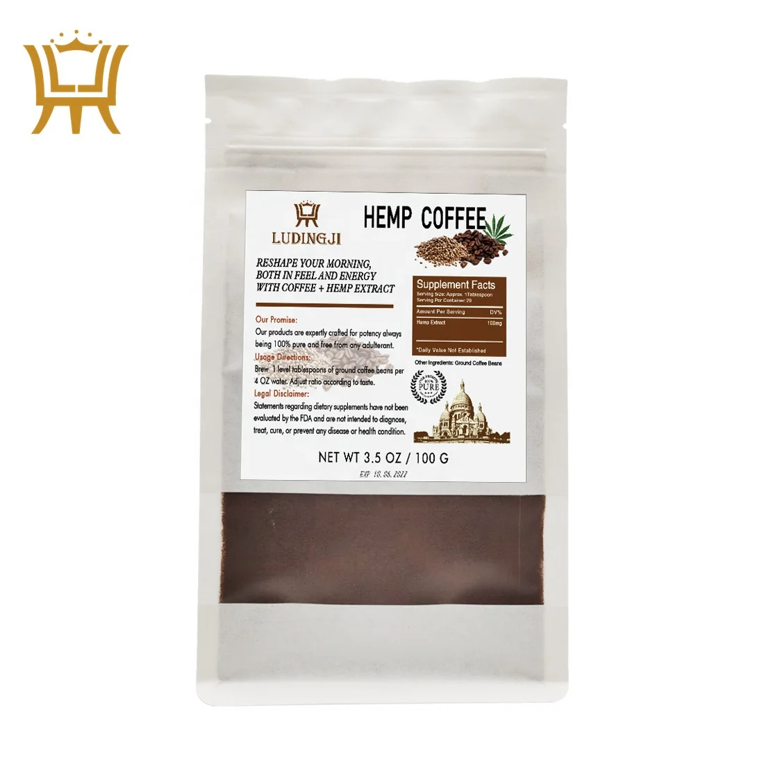 Оптовая продажа, органический Конопляный кофейный порошок, кофейный порошок с конопляной КБР