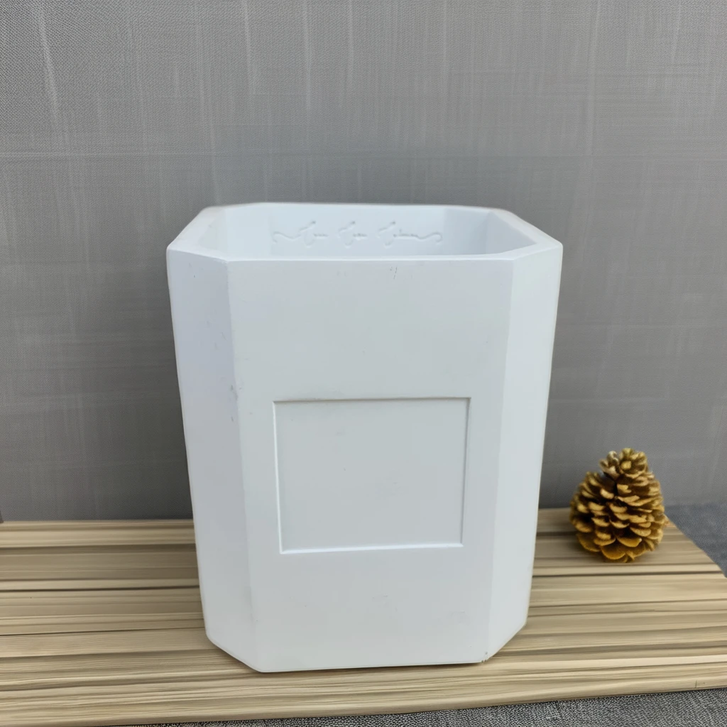 Factory Supplier White Cement Candle Holders Lanterns Concrete Candle Jars