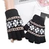 Outdoor Sports Winter Running Gloves Knitted Half Finger Gloves For Men And Women
