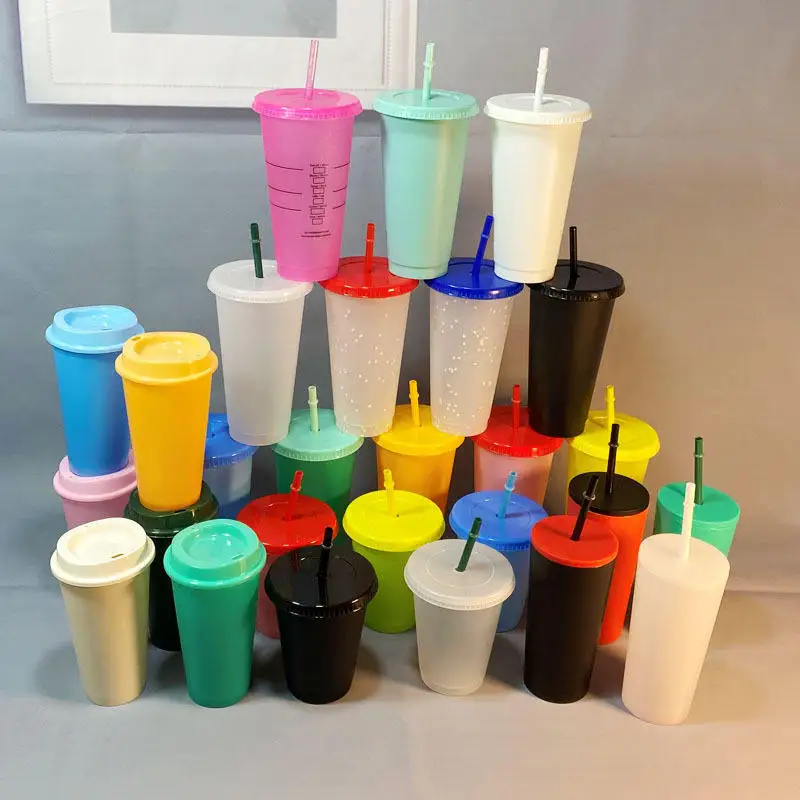 FOCUS Event Party Custom Logo Plastic Cup with Lid and Straw Cheap Promotional Gift Custom PP Cup Wholesale PP Cup