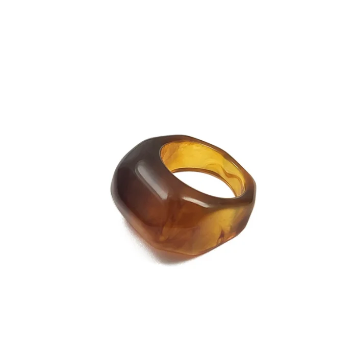 2022 Three-dimensional multi-color acrylic resin ring jewelry women plastic block transparent jewelry ring