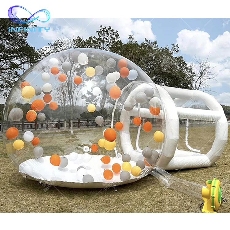 Transparent Bubble Dome Tent PVC inflatable bubble tent outdoor kids inflatable bubble house bouncy with balloon