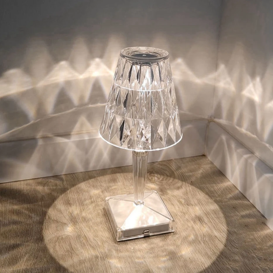 Novety rechargeable Touch Control creative charging plug in cristal led table light lamp
