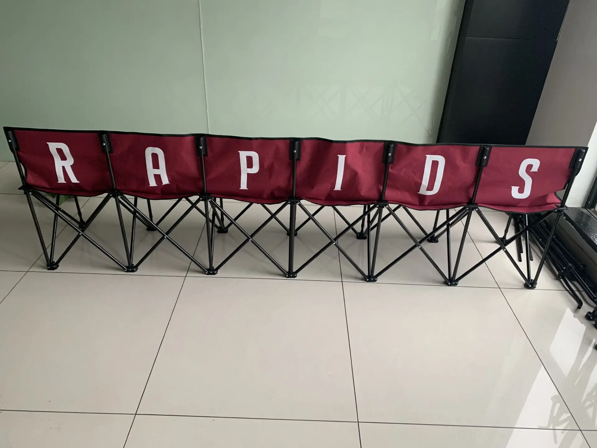 6 Seat Foldable Team Sports Sideline Waterproof Folding Portable Garden Outdoor Bench Seat