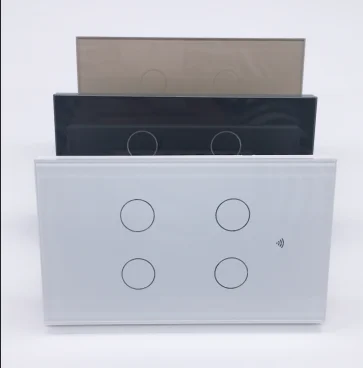Factory tempered glass Touch Screen Multi-Route Diversity 4 gang Smart Switch TuYa Wifi Light Wall Switch