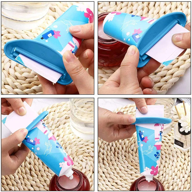 Toothpaste Tube Squeezer Dispenser, Plastic Tube Squeezer Holder Toothpaste Clips for Saving Toothpaste Facial Cleanser Creams