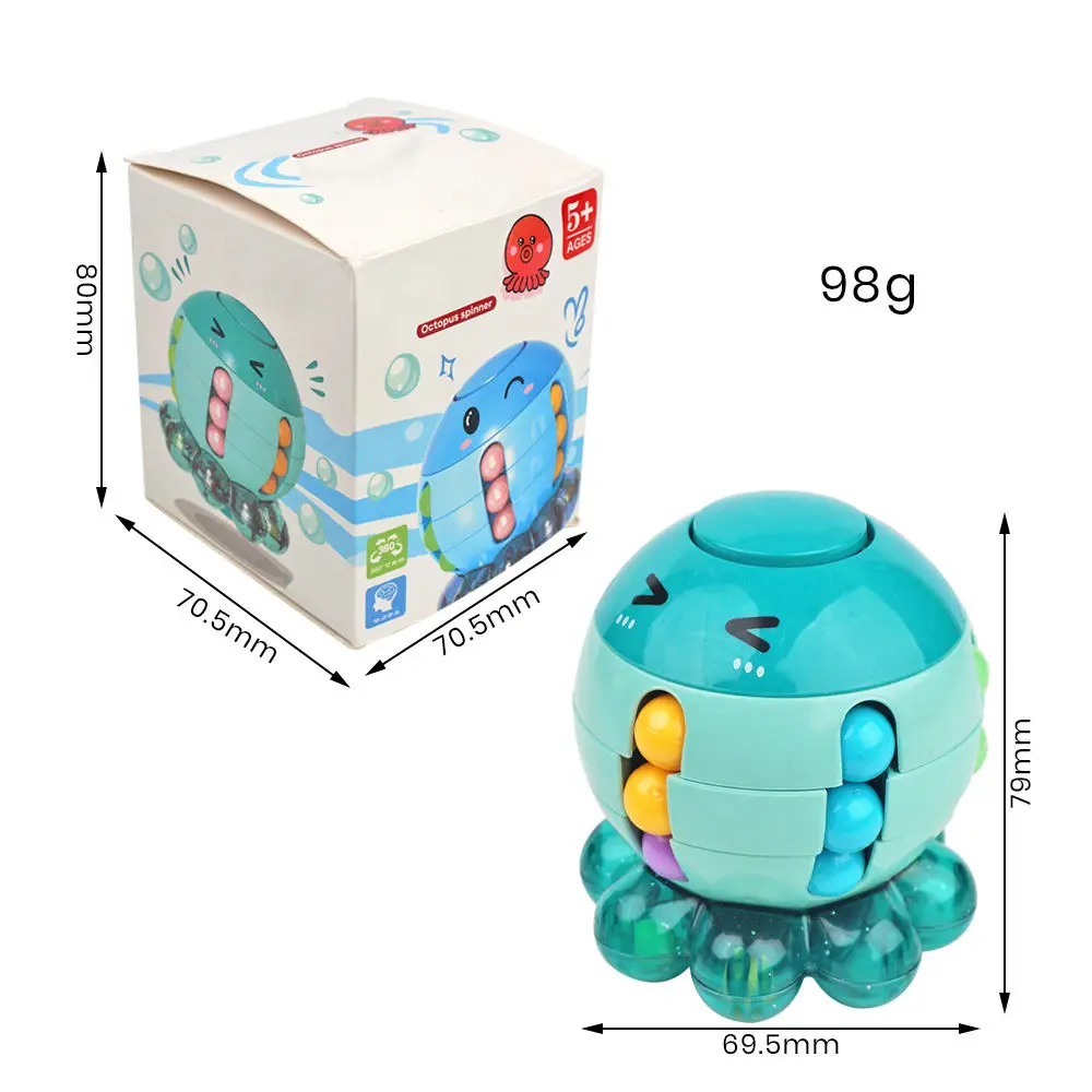 Magic Cube Puzzle Creative Magic Bean Cube Toys Octopus Rotating Magic Bean Puzzle Cube Spinner Fidget Stress Relief Toy