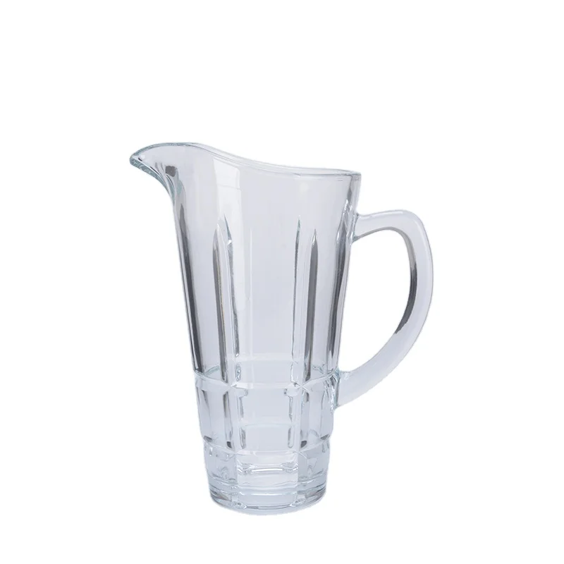 Hotsale Factory cheap glass jug water bottle pitcher with handle 500ml 600ml 1L 2Lbeer juice water jug