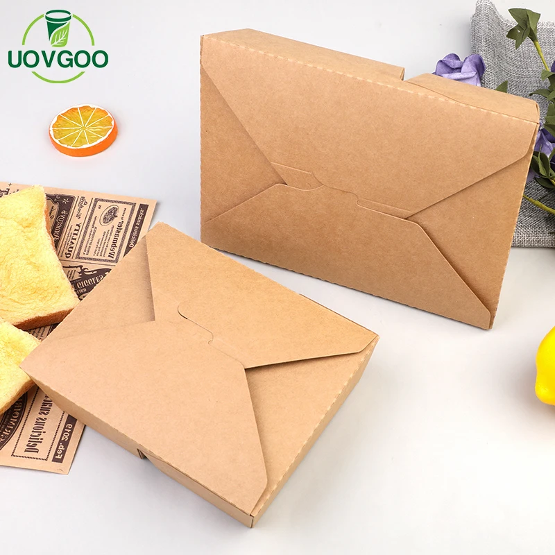 Custom cheap price custom paper box for food two compartments fashion kraft paper box for lunch