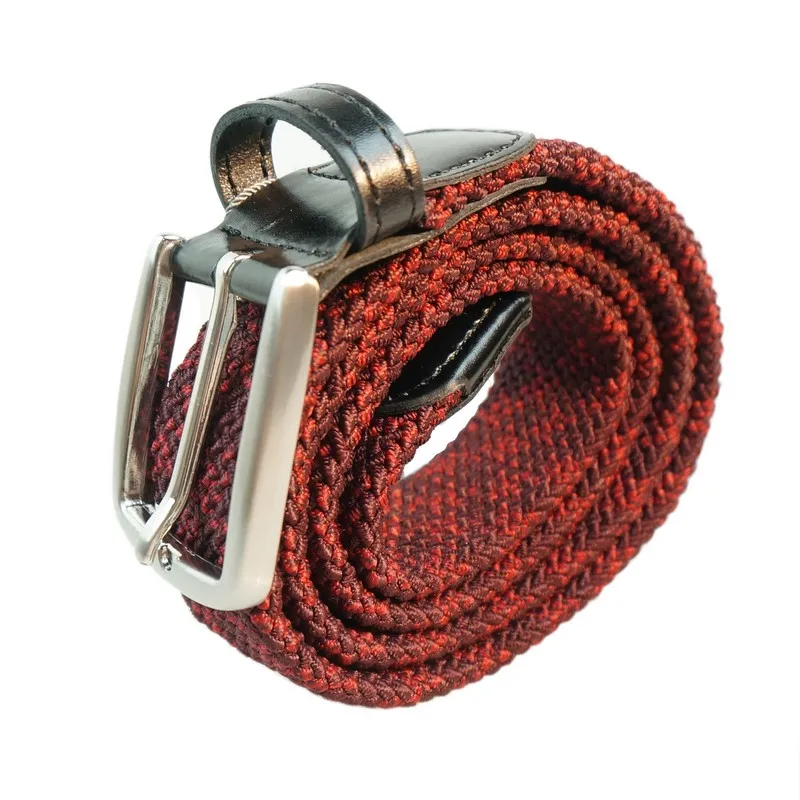 Belt Men Braided Elastane Double Layer Colorful Casual Alloy Buckle Wholesale Fashion Stretch Adjustable Belt