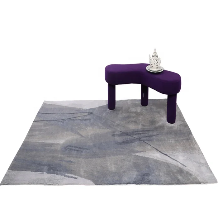 
Chinese Factory Abstract Blue Big Custom Handmade Carpet Supplier Livingroom Rug 