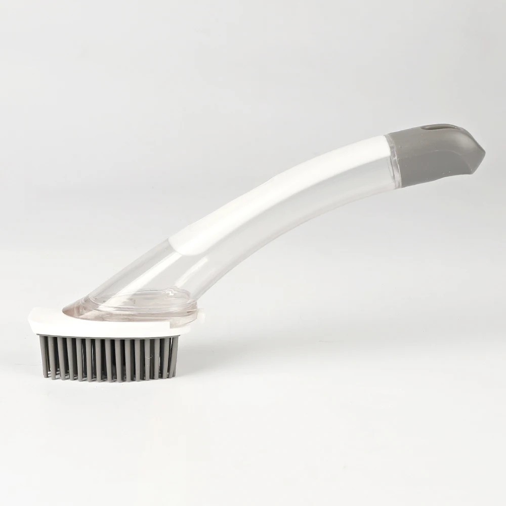 Kitchen Cleaning Soap Dispensing TPR Bristle Dish Washing Brush Set