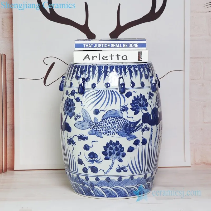 PYNQ251-A-B-C   Chinese fashionable blue and white household ceramic stool