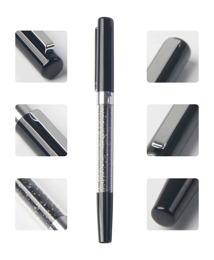 Jewelled multi color roller ball pen with crystal bling logo custom color crystal pen for Wedding Gifts