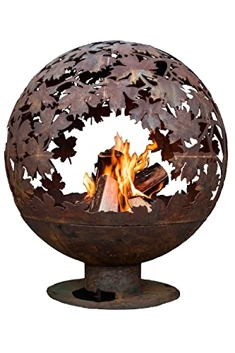 Garden Round Fire Bowl Wood Corten Steel Outdoor Metal Outdoor Garden Furniture Fire Pit
