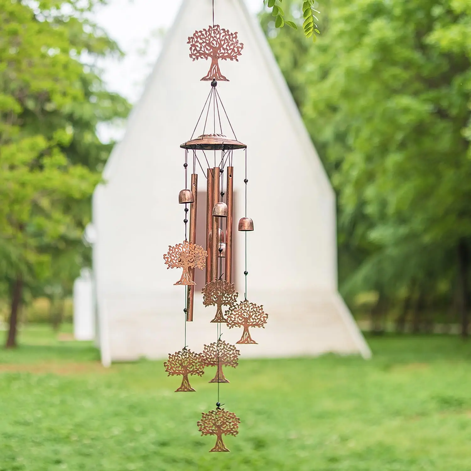 Outdoor Wind Chimes Tree of Life Metal Garden Decoration Holiday Gifts for Terrace