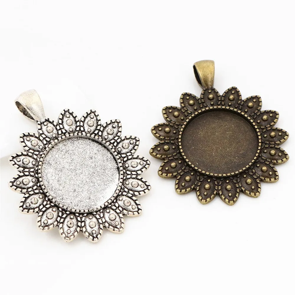 Silver pendant sunflower metal necklace pendant sublimation Aluminum disc Sublimation pendant