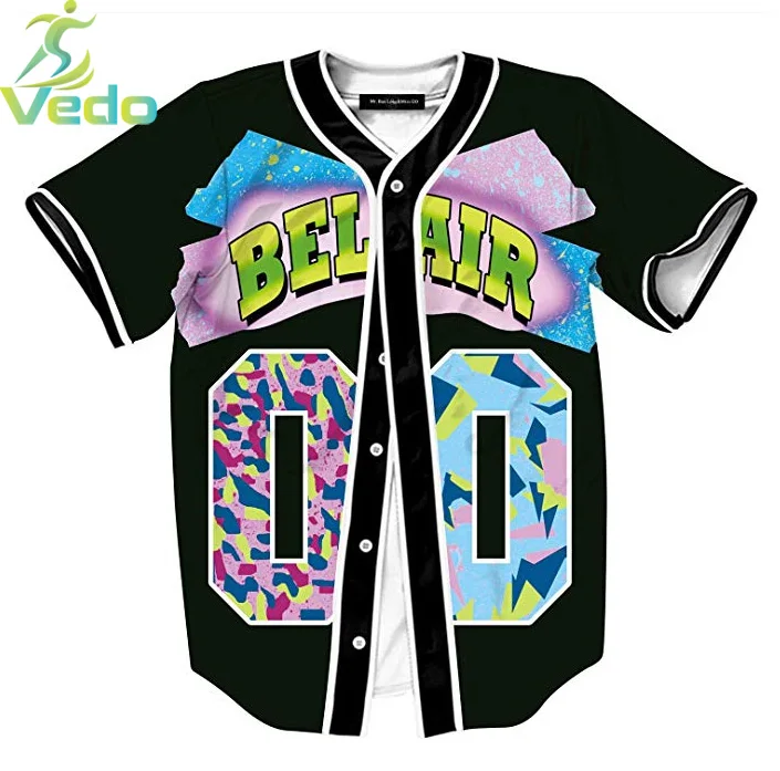 Wholesale Custom Sublimation Printing Polyester Short Sleeve Baseball Jersey
