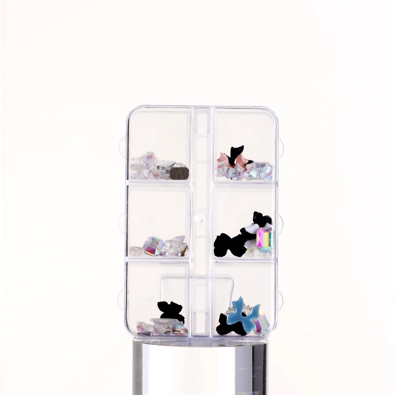 6 grids transparent nail gel bottle weird reusable beauty products eyeshadow compact single