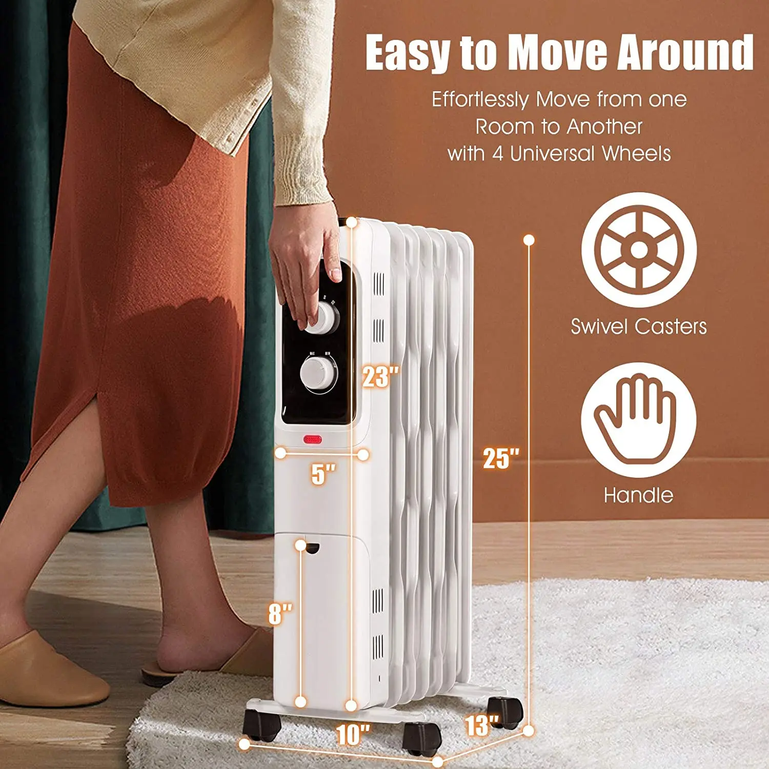 Wholesale Types Freestanding 1000w/2000w/3000w Home Oil Radiator Electric Heater
