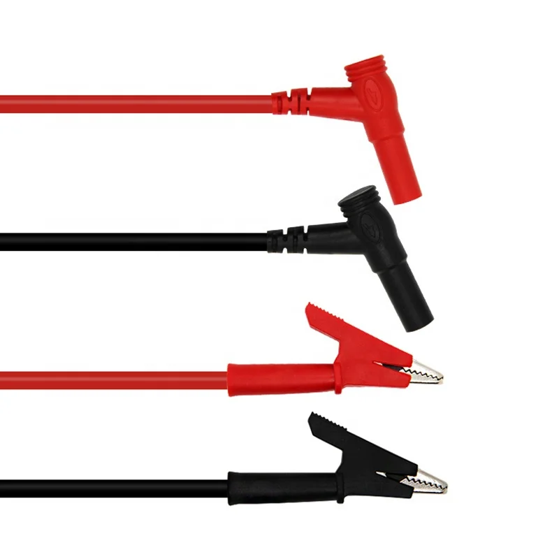 Factory low price black+red 4mm banana plug to alligator clip test lead 1M 15A Multimeter cable