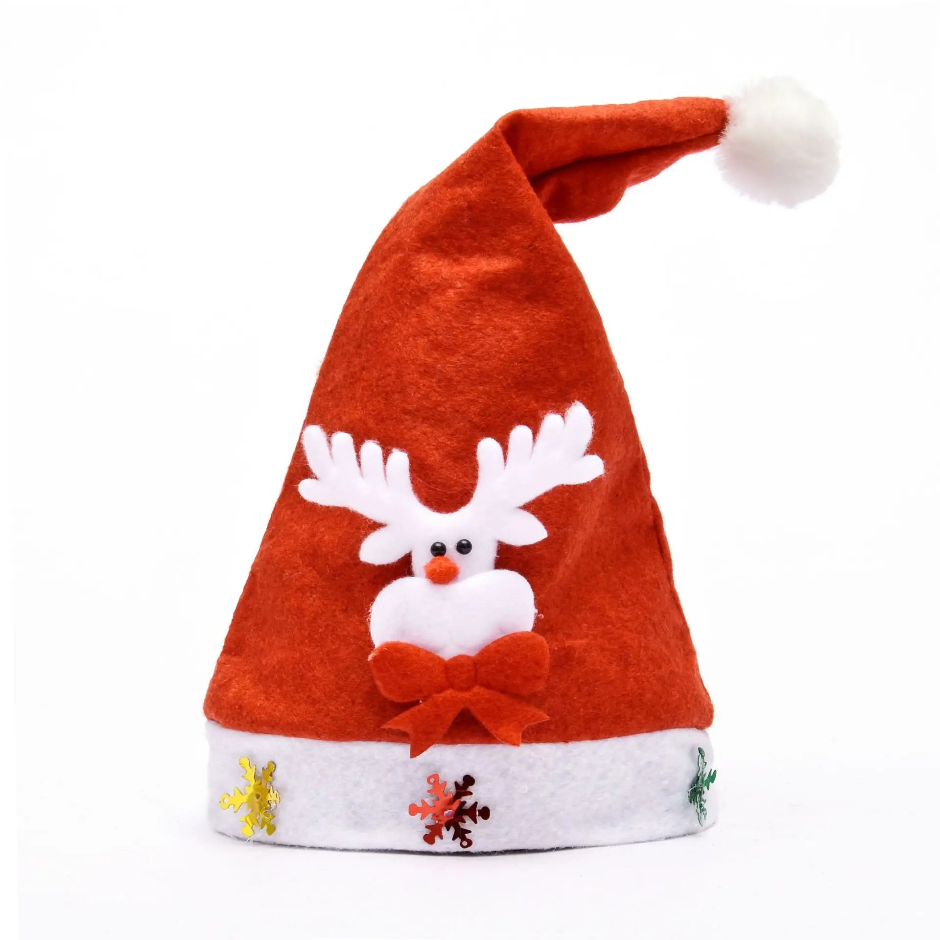 Naughty and Nice Plush Red Holiday Christmas Santa Hats (Naughty & Nice)