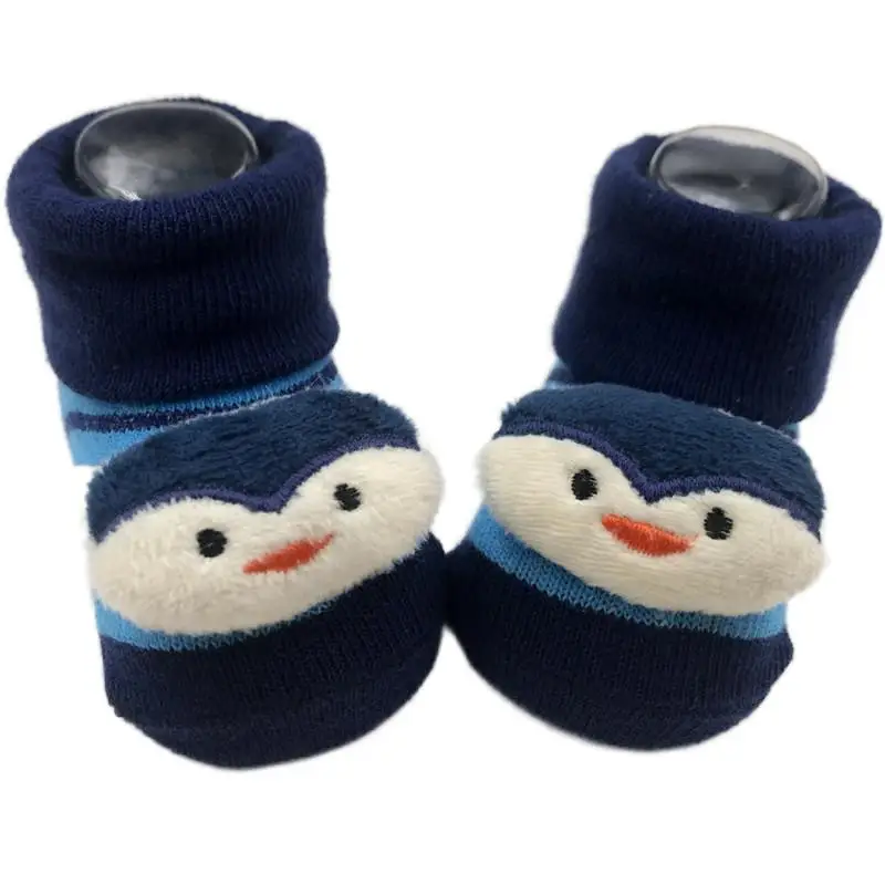 Cute Infant Baby  Printed Rattle Socks Cotton Toddler 3D Animal  Baby Socks With Toy And Rattle