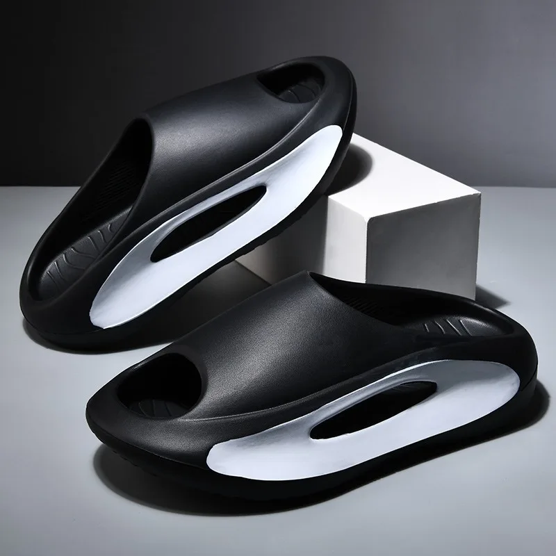 wholesale color blocking men eva beach sport slippers cheap white slides slippers and sandals for men outdoor