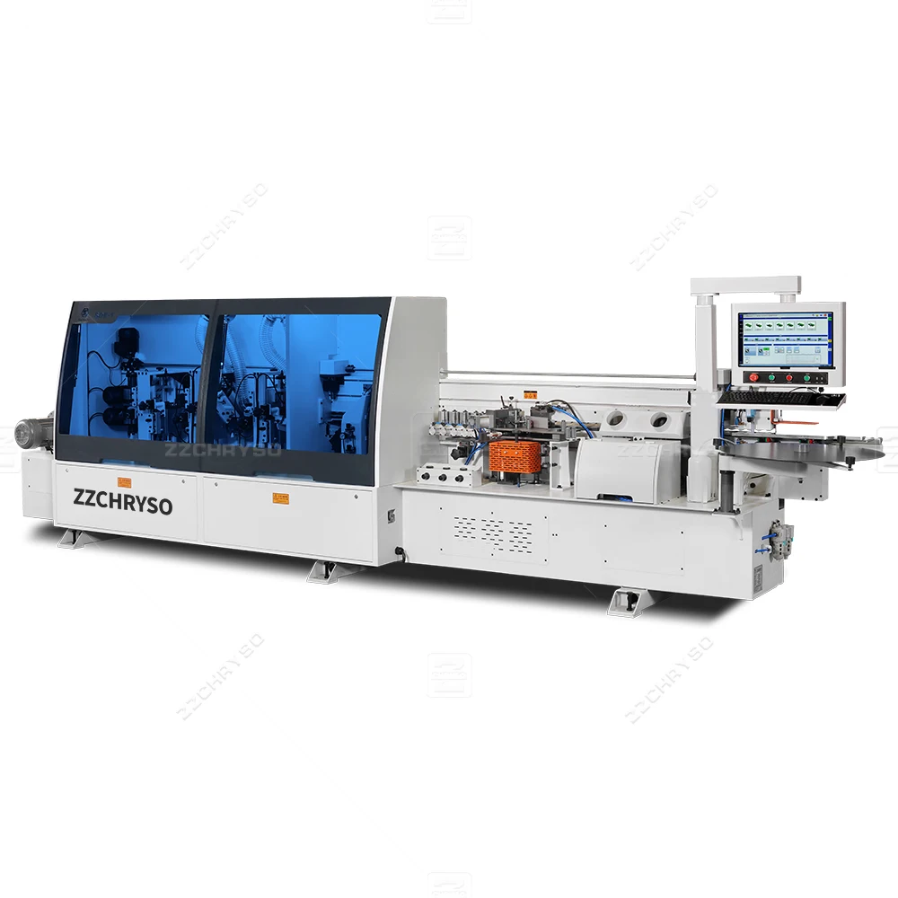 Full Automatic Woodworking Wood Furniture PVC Veneer Corner Rounding Trimming Edge Banding Machine