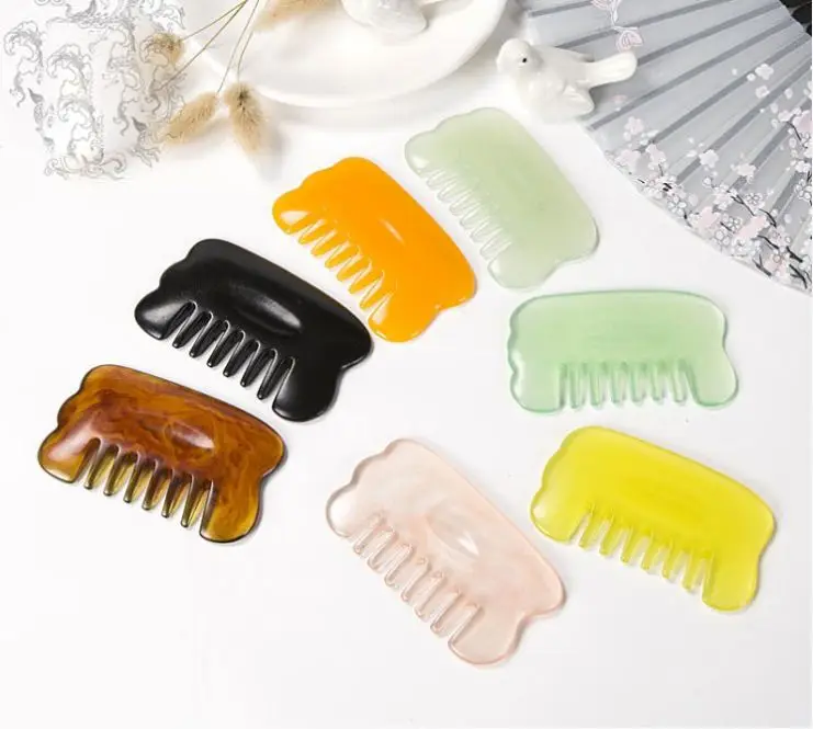 Brand New Jade Stone Gua Sha Comb Facial Tool Scalp Massager Face Scraper Whole Body Guasha Board for SPA Acupuncture Therapy