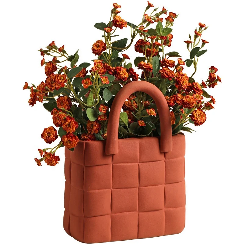 Modern Bag Vase Ceramic Vases Chinese Style Simple Designed Porcelain Vases