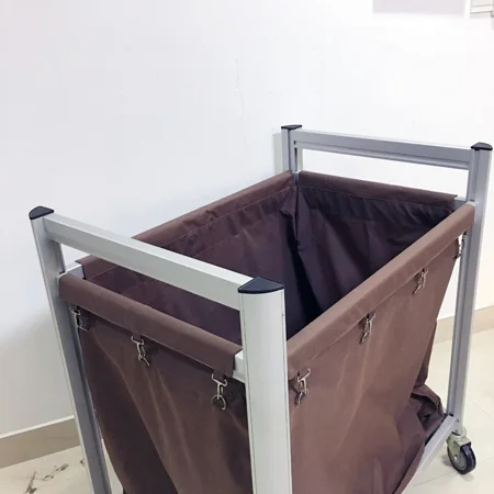 Wholesale Hotel Linen Laundry Cart With 4 Wheels Aluminum Trolley
