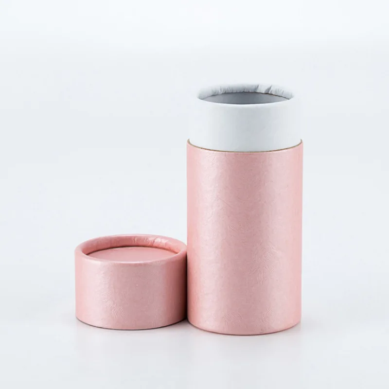 Custom Round Kraft Paper Tube Customized Cosmetics Pink Cardboard Paper Tube