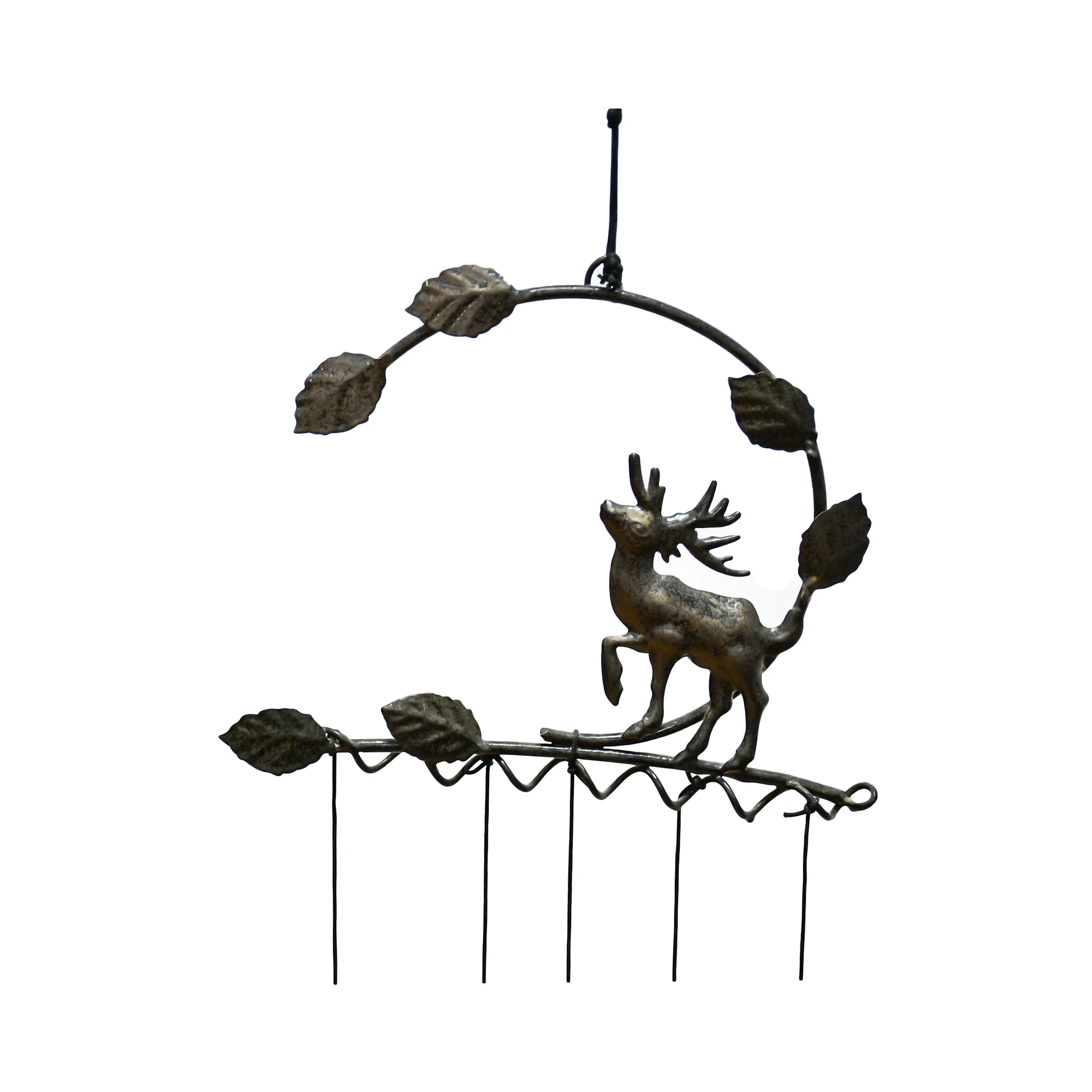 Factory custom butterfly antique brass bell animal gold mascot wind chimes for garden