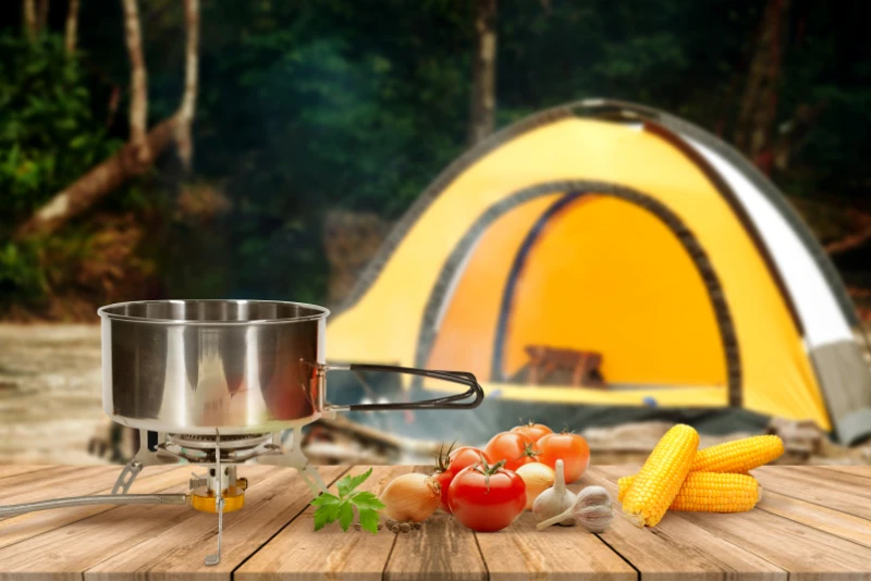 Alocs Winter Camping Butane Burner Camp Stove Stainless Steel Backpacking Portable Folding Outdoor Gas Stove for Picnic