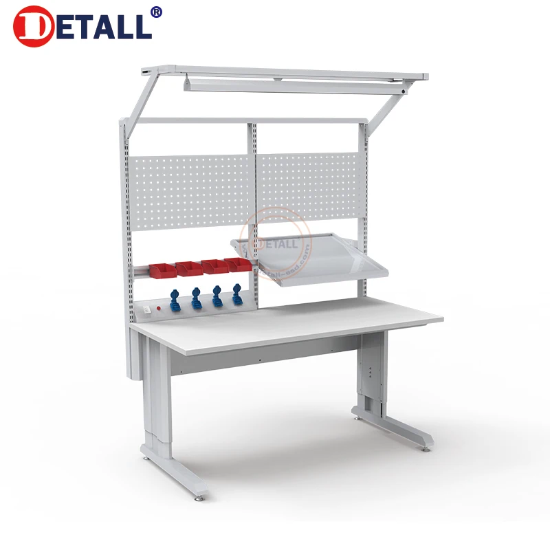 Detall portable drawer height adjustable workbench with drawers